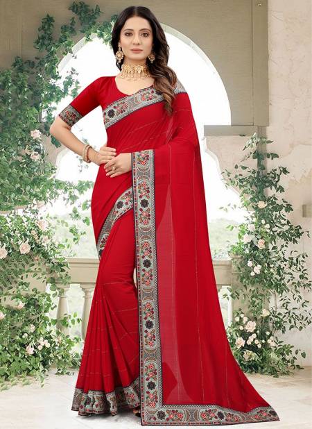 Red Colour Parasmani Heavy New Exclusive Wear Latest Designer Saree Collection 5921